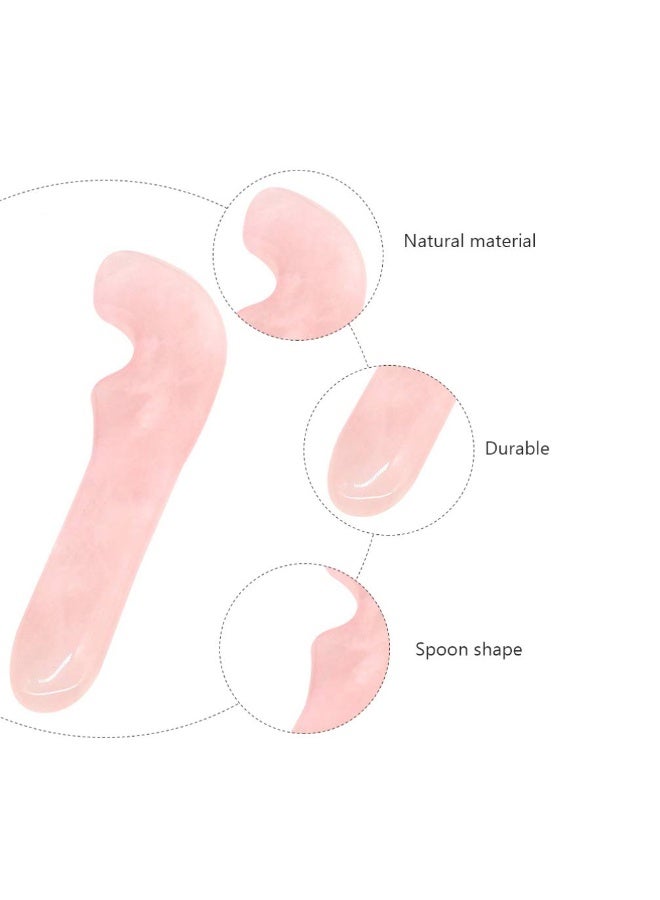 FDTY 1 قطعة حجر كشط Guasha أداة تدليك Gua Sha لوح كشط GuaSha على شكل خطاف من الكوارتز الوردي الطبيعي تدليك مضاد للشيخوخة والتجاعيد للوجه والعينين والرقبة أفضل الهدايا - Image 4